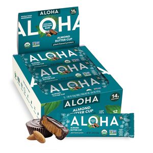 Barras de Proteína Vegetal Orgánica ALOHA - Sabor Mantequilla de Almendras - 12 Barras - Product Image 4