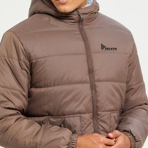 Service OEM, directement de l'usine, vêtements d'extérieur d'hiver, coupe-vent et respirant, veste matelassée unie décontractée, prix bas - Product Image 6