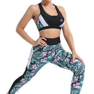Fitness Leggings Gym Athletic <b>Women's</b> Sets Printed Yoga Classic Fit Leggings and Short Sleeve Tops Jumpsuit Set <b>2</b> <b>Piece</b> <b>Outfits</b> - Product Image 4