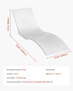 Meilleure Offre pour de Nouvelles Chaises Longues de Piscine, Ensemble de 2 Chaises Longues, pour le Bord de la Piscine et la Terrasse Soleil - Product Image 3