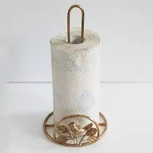 Porte-serviettes en fer doré en métal au design élégant pour la décoration de table de cuisine à la maison support de papier de soie debout - Product Image 1