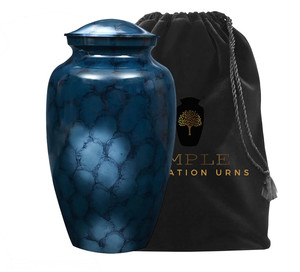 โกศบรรจุอัฐิแบบอเมริกันสีน้ำเงิน สำหรับบรรจุอัฐิมนุษย์ คุณภาพพรีเมียม ทนทาน เป็นมิตรกับสิ่งแวดล้อม ความจุ 220 คิวบิกอินช์ - Product Image 2