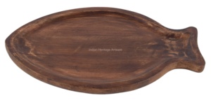 Plateau de service en bois moderne personnalisé fait à la main avec poignée Bois de manguier naturel Motif rectangulaire pour une utilisation décorative à la maison IHA - Product Image 2