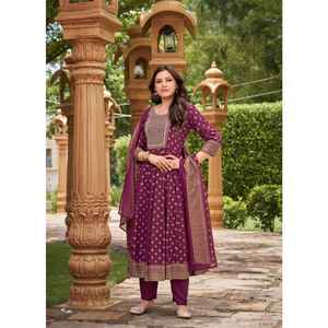 Nuevo Salwar Kameez para Festividades con Pantalón y Dupatta, Moderno, Listo para Usar en Fiestas, para Todas las Temporadas - Product Image 1