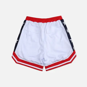 Short de basket-ball d'été pour hommes avec broderie cousue personnalisée et fermeture éclair avec maille en polyester certifiée BSCI et à motif uni - Product Image 4