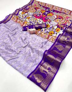 Sari en soie Tussar Dolla pur pour femmes adultes, de créateur, doux, Bollywood, ethnique indien, prêt à porter en une minute, festivals, traditionnel - Product Image 6