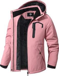 Veste de ski imperméable pour femme avec doublure en polaire, manteau d'hiver à capuche, coupe-vent pour snowboard et pluie - Product Image 1