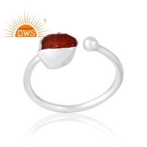Nuevas llegadas 925 Sterling Selling Anillo de piedras preciosas de granate natural Joyería personalizada para mujeres Regalo para ella - Product Image 1