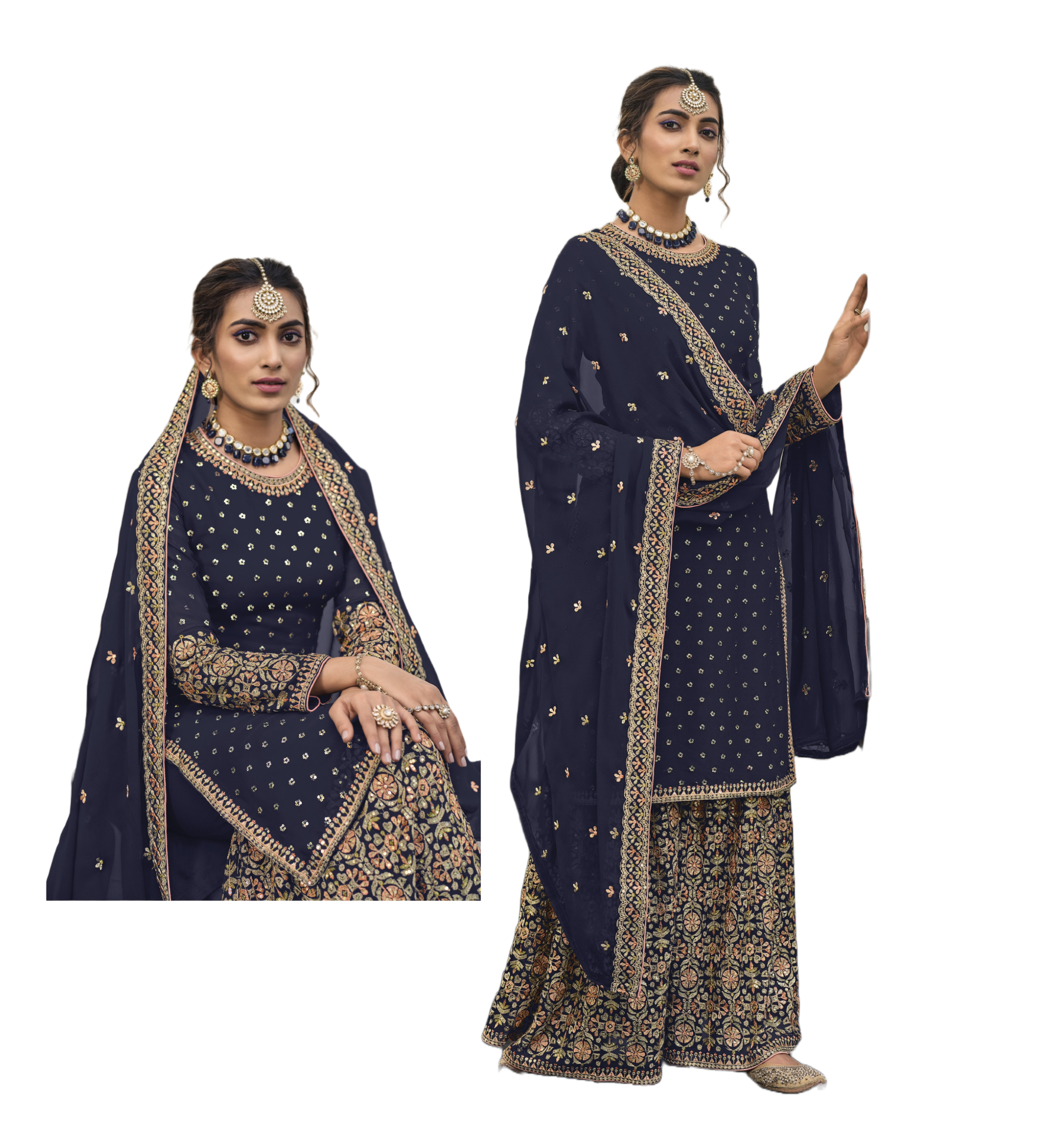 Embroidered Salwar Kameez: Indian & Pakistani Palazzo Suits for Women by LAMOUNT SUPPLIER LLP