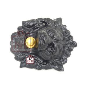 กระดิ่งประตูเหล็กหล่อปุ่มกดหัวสิงโตดีไซน์แบบดั้งเดิม (95X80มม.) - Product Image 3