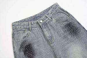 Jeans en denim 100% coton tissé lavable personnalisé pour hommes, style streetwear, jambe droite, vente en gros - Product Image 4