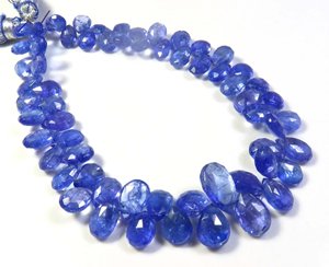 Top Collection African Blue Tanzanite Gems Pear Beads 6-12mm 8 "Strand Natural Tanzanite Faceted Beads para joyería y collar - Product Image 1