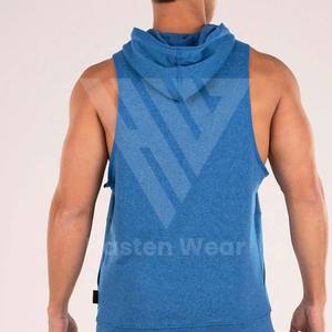 Chalecos de entrenamiento sin mangas de buena calidad, Sudadera con capucha, ropa de gimnasio, deportes absorbentes de sudor, entrenamiento para correr, sudaderas con capucha sin mangas para hombre - Product Image 3