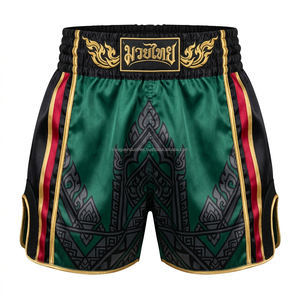 Pantalones Cortos de Kickboxing de Satén Grueso al por Mayor, Etiqueta Tejida Personalizada, Pantalones de Lucha Muay Thai, Proveedor OEM - Product Image 6