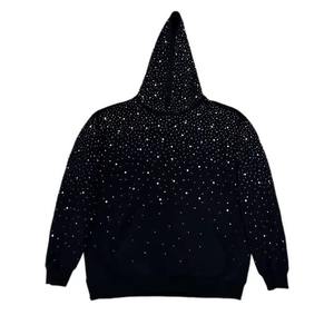 Unisex Glitter Rhinestone 100% Cotton Fleece Pullover <b>Hoodie</b> Warm Winter Eco-Friendly Breathable Streetwear Bulk Orders - Product Image 5