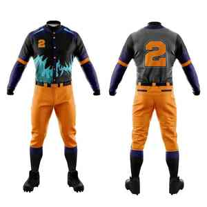 Conjunto de uniformes de béisbol OEM, camisetas y pantalones personalizados, ropa de equipo, poliéster sublimado, transpirable, venta al por mayor de fábrica - Product Image 1