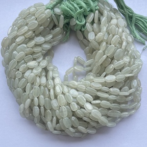 6mm 8mm 10mm naturel vert clair aventurine pierre lisse ovale pierres précieuses perles brin bricolage pour la fabrication de bijoux collier Bracelets - Product Image 3