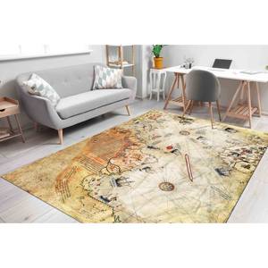 Alfombra con Diseño de Mapa del Mundo Antiguo, Alfombra Lavable a Máquina con Mapa de Piri Reis, Alfombra Suave con Pelo Largo - Product Image 3