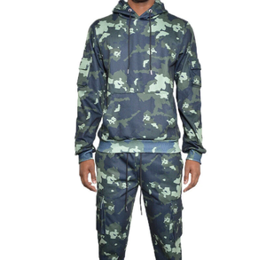 Chándal de sublimación personalizado de alta calidad, chándal de sublimación de camuflaje para hombre, conjunto de Jogger sublimado de dos piezas al por mayor - Product Image 2