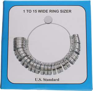 Medidor de Anillos para Anillos de Boda de 6 mm de Ancho, Tallas de EE. UU. 1-15, Herramienta para Hacer Joyas - Product Image 3