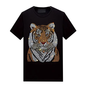 T-shirts pour hommes en coton 100% de haute qualité, écologiques, à séchage rapide, respirants, lourds, personnalisables, vente en gros, strass - Product Image 1