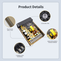Transformateur d'éclairage LED extérieur 400W étanche à la pluie 12V AC DC Source alimentation à découpage