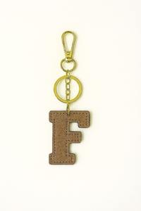 Porte-clés en cuir véritable Monogram Alphabet Charm avec crochet en or Porte-clés en cuir Alphabet G Custom Logo Initial Key Ring - Product Image 2