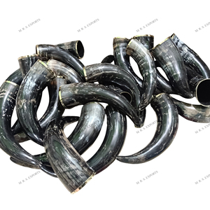 Corne à boire Viking Buffalo de 500 ml avec bordures en laiton et étuis en cuir, corne à boire naturelle en buffle, prix de gros - Product Image 4