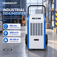 Nouveau déshumidificateur portable 50L/D avec roues pour la protection des stocks en entrepôt de petite taille et la gestion de l'humidité dans les entrepôts commerciaux