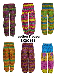 New Fashionable Boho Cotton <b>Trouser</b> for <b>Women</b> Fashionable <b>Summer</b> Wear Elastic Waist Closure Breathable Fabric. Free Size - Product Image 3