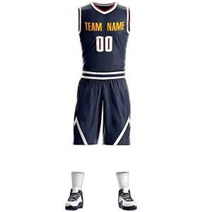 Uniformes de Baloncesto Personalizados en Oferta, Ropa Deportiva Transpirable de Poliéster Azul y Negro, Tallas XS a 5XL, Impresión por Sublimación - Product Image 5