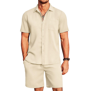 Conjunto Deportivo de Verano para Hombre de Alta Calidad, 2 Piezas, Informal, de Algodón/Poliéster, con Función de Secado Rápido - Product Image 1