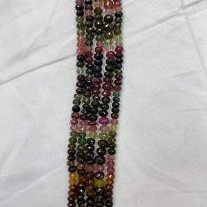 Premium Natural Multi Tourmaline 8mm to 10mm Faceted Rondelle <b>Beads</b> Mix <b>Color</b> for Fine Jewelry Making - Product Image 3