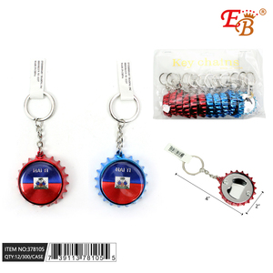 Apribottiglie portachiavi in metallo Eb Haiti da 4 pollici con logo personalizzato, regalo promozionale per eventi e uso all'aperto - Product Image 1