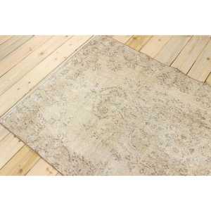 Tapis vintage 3,6 x 6,7 pieds, tapis turc oriental gris en laine - Product Image 4