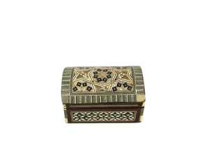 Boîte de rangement de bijoux de luxe moderne en bois fait main avec incrustation de nacre et gravure florale, organisateur décoratif - Product Image 2