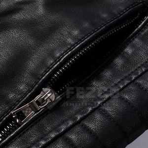 Veste en cuir personnalisée de haute qualité col montant d'hiver pour hommes imperméable respirant mode décontractée - Product Image 3