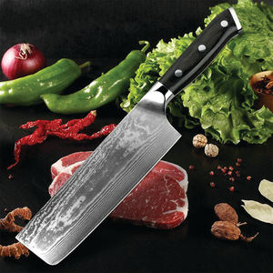 Chef de cuisine en acier damas fait à la main intelligent couteau de coupe de légumes personnalisé de haute qualité Pakka manche en bois gaine en cuir carbone - Product Image 3