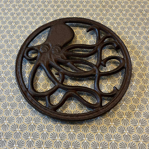 Heavy Duty Cast Iron Fish <b>Trivet</b> Modern Decorative Turquoise Nautical Pot Holder Vintage Heat Resistant Kitchen Dining Table - Product Image 5