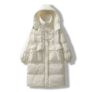 Veste matelassée longue pour femme, hiver, chaude, épaisse, matelassée, tendance, vêtement d'extérieur surdimensionné, logo personnalisé, vente en gros, directement de l'usine - Product Image 5