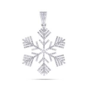 Pendentif flocon de neige en diamant rond - Product Image 1