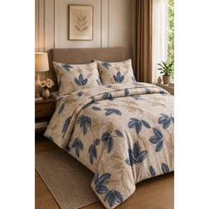Blue Floral Leaf Double Duvet Cover <b>Set</b> Woven Fabric for Home Bed Queen King Twin Hotel Wedding <b>Comforter</b> Blankets Hospital - Product Image 1