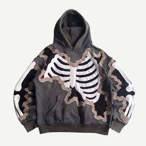 Sudadera con capucha térmica extragrande para hombre, estilo más reciente, venta al por mayor, MOQ bajo, con bolsillo canguro, efecto desgastado, ropa exterior - Product Image 4