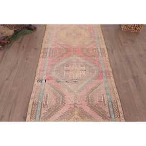 3.1x8.7 ft <b>Runner</b> Turkish <b>Rug</b>, Pink Southwestern Vintage <b>Rug</b> - Product Image 3
