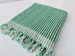 Stripe Printed Organic 100% Turkish Handloomed Cotton Peshtemal <b>Hammam</b> Bath <b>Towel</b> 90x180cm 900gr Multi-purpose - Product Image 6