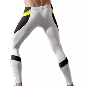 <b>Men's</b> 100% Bamboo Fiber Compression Breathable Drawstring Closure Customizable Sports Leggings for Gym Workout Running - Product Image 3