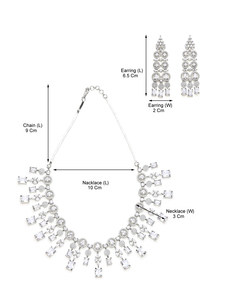 Designer Pearl AD Necklace Set for Women With <b>Beautiful</b> <b>Earrings</b> and Adjustable Chain Necklace at Best Prices - Product Image 5