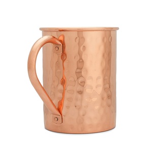Ensemble de tasses en cuivre brun rouille martelé en cuivre antique avec verre à mesurer en cuivre - Product Image 3