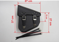Nouveau sac arrière en cuir véritable marron pour moto avec porte-bouteille, fixation latérale gauche sur le bras oscillant