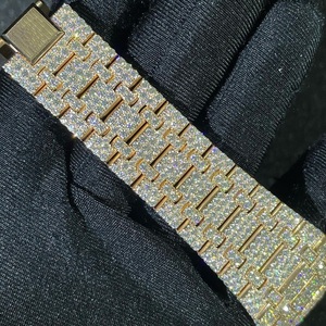 Montre en diamant ton jaune glacé complet de vendeur chaud, montre en diamant personnalisée pour hommes, montres automatiques avec livraison gratuite - Product Image 3